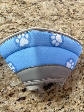 Adjustable Soft Padded Cat Collar - Blue Paw Print